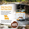 Smart Cookie Barkery dog treat package with a scenic background explaining that the product is made with natural ingredients.