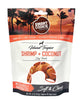 Smart Cookie Barkery Island Tropics Shrimp + Coconut dog treats packaging with sunset design.