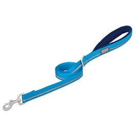 Terrain Dog Leash, Lined Reflective Nylon, Blue, 1-In. x 4-Ft.