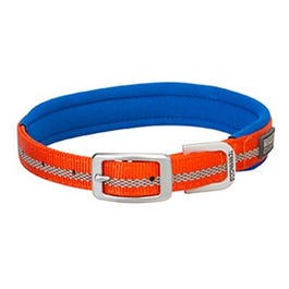 Terrain Reflective Lined Dog Collar, Orange Nylon, 17-In.