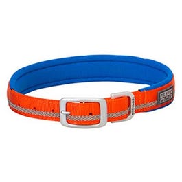 Terrain Reflective Lined Dog Collar, Orange Nylon, 21-In.