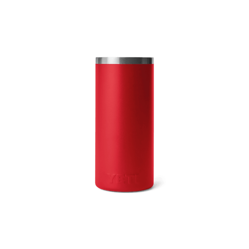 Red cylindrical container with silver lid on a transparent background