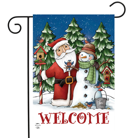 Briarwood Lane Santa And Snowman Christmas Garden Flag