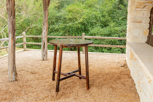 Leigh Country Char-Log Slatted Round Bar Table