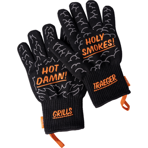 Traeger Heat Resistant BBQ Grilling Mitts with Silicone Grip