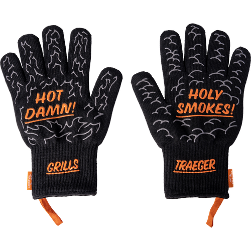 Traeger Heat Resistant BBQ Grilling Mitts with Silicone Grip