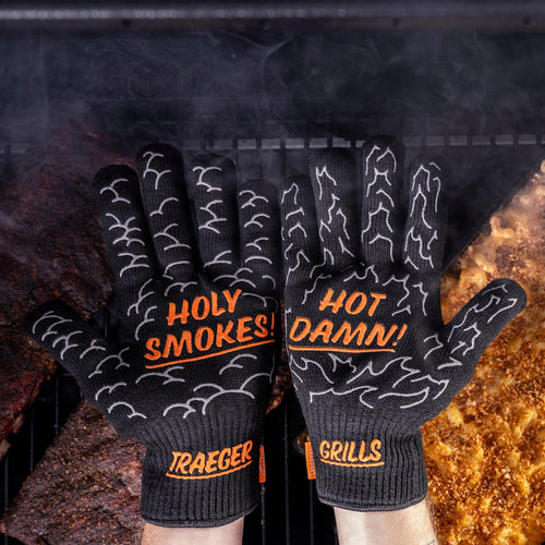 Traeger Heat Resistant BBQ Grilling Mitts with Silicone Grip