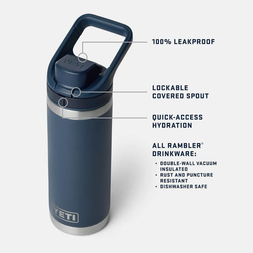 YETI Rambler® 18 oz Water Bottle With Color-Matched Flip Chug Cap