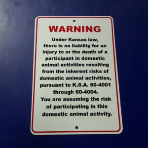 Equine Liability Sign Kansas