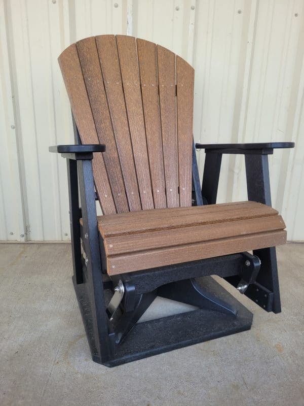 Kanyon Swivel Adirondack Glider Antique Mahogany Black