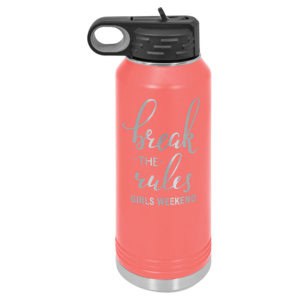 Stainless Steel Water Bottle 32 Oz With Option For Engraving Coral 15