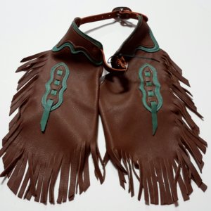 Youth Chinks Brown W Turquoise Trim Size Small Youth