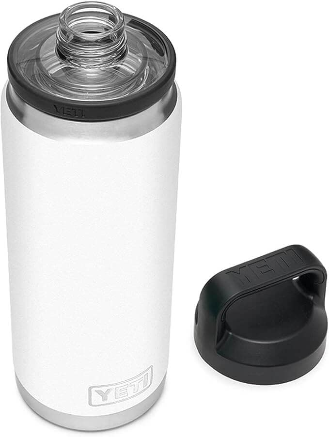 YETI Rambler 26 oz Bottle, Vacuum Insulated, Stainless Steel with Straw  Cap, White