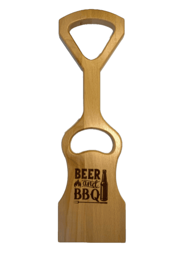 Woody Wood Grill Grate Scraper Beer And Bbq W Bottle Opener
